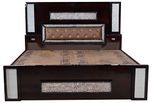 Jalaram Furniture King Size Bed with Storage (Brown, Jf05)