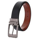 SeeandWear Pure Leather Black Branded Formal Casual Reversible Belt For Men (34MM Wide)