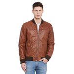 MAGOCCI Men Brown Leather Jacket
