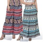 Tashi Printed Poly Crepe Stylish Plazzo for Women Pack of 2