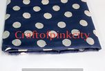 Pure Cotton Fabric Sanganeri polka dot Hand Block Print Fabric Indian Indigo Blue Fabric 2.5 Meter