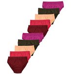 Esteem Brand Cotton Inner Elastics Panties Pack of 10 PCS (with one Free Hand Towel Size 11 inch Width X 17 inch Length) 100cms