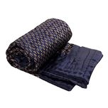 eCraftIndia Gorgeous Floral Silk Single Quilt - Purple and Golden