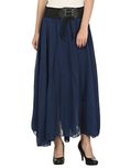 My Swag Dark Blue Georgette A-Line Casual Women A-Line Skirt