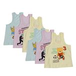 Littly Unisex Printed Cotton Baby Vests, Pack of 6 (Multicolor)