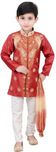 Klaud Zee Boys Festive & Party Sherwani and Churidar Set(Maroon Pack of 1)