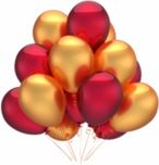 PartyballoonsHK Solid Metallic Red , Golden (Pack of 50) Balloon(Red, Gold, Pack of 50)