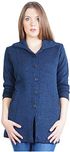 Montrex Blue Long Coat For Women (Montrex-1211Navyblue, Navy, L)