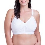 Rajnie Plus Size Non Padded White Cotton Bra-42D