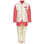 AJ Dezines Kids Kurta Pyjama Waistcoat Set for Boys (1210_PINK_10)