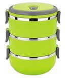 FastUnbox New Platinum Quality 3 Layer Lunch Box Picnic Food Container Tiffin Hot Box Vacuum Insulated with Handle For Office, School, Picnic & ETC