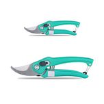 Pepper Agro Garden Scissors Pruning Bypass Secateurs Flower Cutter Branch Trimmer Carbon Steel Blade with Lock Set of 2
