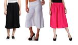 Rooliums Brand Factory Outlet Women Culottes/Palazzo Capri Pack of 3 - Free Size (Black,White, Pink)
