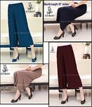 Kyron Fashions Kyron Pleated Palazzo Pant Western Style Short Length 2017 eddition Imported Moss Crape Chiffon Fabric (Combo, Moss Crape)