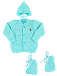Montu Bunty Wear New Born Baby Woolen Knitted Baby Set (3Pcs Suit)