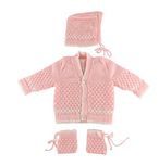 Montu Bunty Wear New Born Baby Woollen Cardigan (Baby Pink, 0-6 Months)