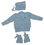 Montu Bunty Wear New Born Baby Woolen Knitted Baby Set (3Pcs Suit)