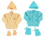 Montu Bunty Wear New Born Baby Woollen Knitted Baby Set (3Pcs Suit) (Pack of 2)
