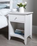 Driftingwood Wooden Bed Side/Side Cabinet with One Drawer in White Finish