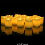 A To Z Traders -WaterProof Flameless LED Electric Battery Powered TeaLight Candles Yellow Tea Light Home Dinner Room Party Decor/Big Votive Candles And (FREE 1 HAND Shape LED Light KEY-CHAIN) (6, Yellow Light)