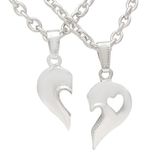 Memoir Silver Tone Broken Heart Pendant Jewellery for Men and Women
