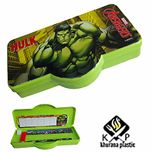 Kp ski classmate Avenger printed pink double level plastic pen /pencil/stationary holder with pencil eraser scale &sharpner for school kids chidren of boys &girls( Large)