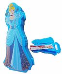 Khurana Plastic barbie princess printed pink double level plastic pen /pencil/stationary holder with pencil eraser scale &sharpner( Large)