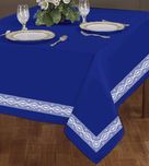 Airwill Self Design 2 Seater Table Cover(Blue, Cotton)