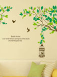 Aspire Green & Brown Branches with Leaves & Birds Wall Sticker
