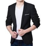 Menjestic Men Slim Fit Designer Jet Black Blazer (34)
