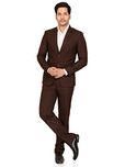A.B.C. Garments Brown Cotton Slim Fit Suit for Men