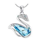 Yellow Chimes Crystals from Swarovski Swan Pendant for Women (Blue)(YCSWPD-SWAN02-BL)