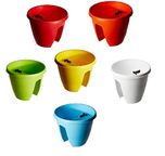 Truphe Railing Pots, Railing Planters In Bright Multi Colors (Set Of 6)