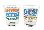 Ek Do Dhai Horn Vodka Please Shot Glass Set, 2-Pieces, 60ml, Multicolour (HVP Shot 2)