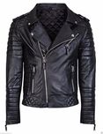 HugMe.fashion New Men Motorcycle Black Lambskin Leather Jacket Coat JK64 (Black, XS)