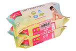 Morisons Baby Dreams Baby Wipes (Pack of 2, 80 Sheets per Pack)