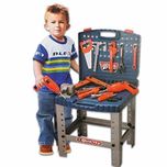 Toyshine Kids 69 Piece Toy Tool Kit Play Set Portable Folding Work Bench Workshop with Drill