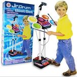 Samaira Toys Electronic Junior Jazz Drum with Microphone + Pedal Mechanism (MulitiColour) (Blue)
