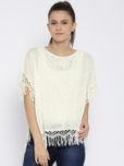 Vero Moda Off-White Lace Kaftan Top