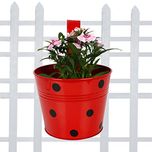 Trust Basket Single Pot Railing Planter - Red
