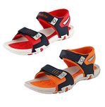 Jabra Combo of Two Designer Casual (76340 Orange/76340 Red) Sandal (Pack of 2) (10)