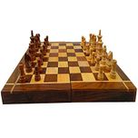 Shilpi Folding Chess Board Set Wooden Game Handmade, Classic Game of Brilliance, 12 inches