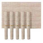 HOKIPO PVC Dining Table Kitchen Placemats, 45 x 30 cm, 6 Pieces, 1 Set