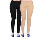 Smile Track Fashionable Cotton and Stretchable Slim Fit Jeggings for Women (Pack of 2)