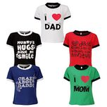 Goodway Junior Boys Mom & Dad Theme Combo Pack of 5 T-Shirts - 5-6 Years