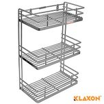 Klaxon Kitchen Rack - Wall Mounted Stainless Steel Kitchen Tripple Shelf Rack (Silver)