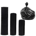 Livzing Garbage Bags Dustbin Liners Bin Covers Kitchen Trash Household Disposal Polythene Refuse Sacks Black - 3 Sizes