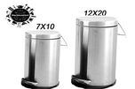 King International Stainless Steel Plain Pedal Dustbin Set of 2 Pcs - 7x10 & 12x20 ( 5 Ltr, 20 Ltr, )(Lifetime Warranty*MADE IN INDIA)