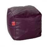 Comfy Bean Bags Bean Bag Footrest For Outdoors Medium without Fillers Cover (Wine)