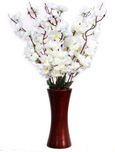 A2Z Street White Orchids Artificial Flower  with Pot(21.5 inch, Pack of 1)